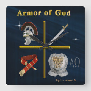 Armor of God Clcok Square Wall Clock