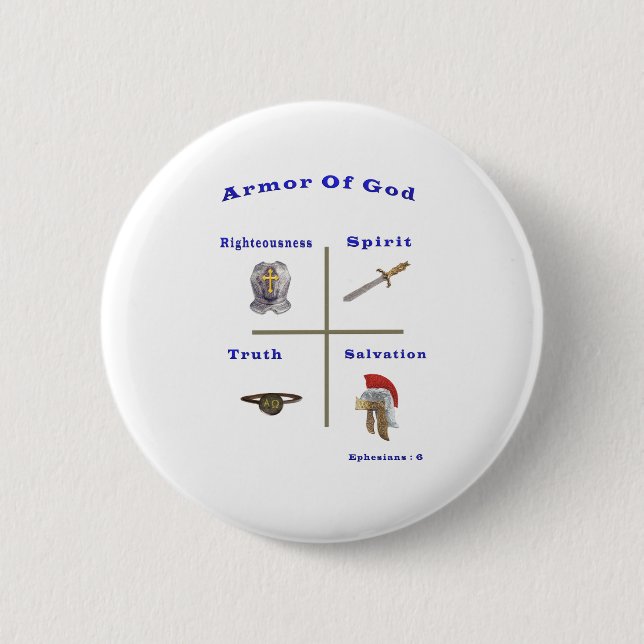 Armour of God 6 Cm Round Badge (Front)