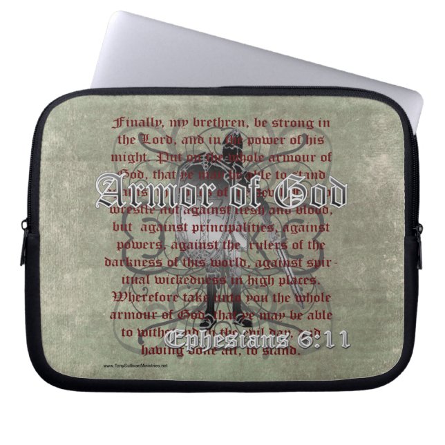 Armour of God, Ephesians 6:10-18, Christian Laptop Sleeve (Front)