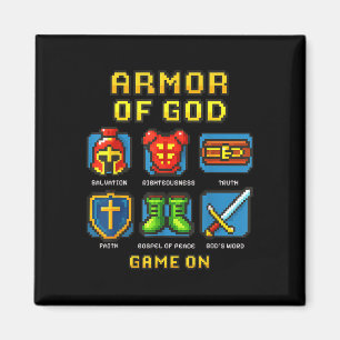 Armour Of God Pixel Faith Christian Video Game Gam Magnet