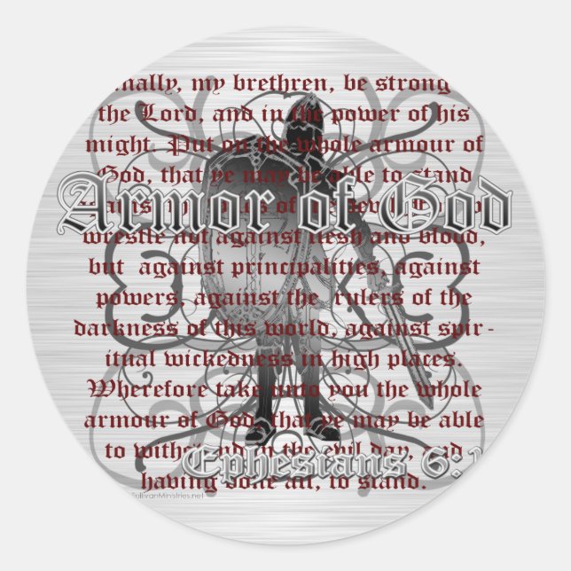 Armour of God Soldier Classic Round Sticker (Front)