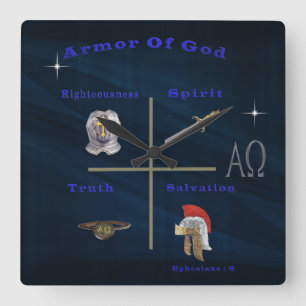Armour of God Square Wall Clock