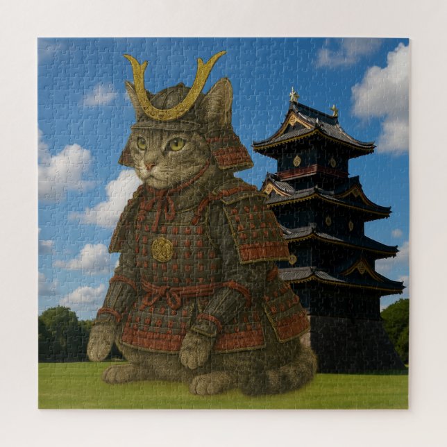 Armoured Cat Warrior Illustration Jigsaw Puzzle (Vertical)