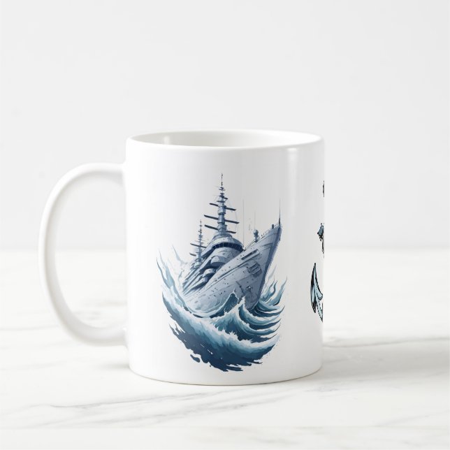 Armoured cruiser Ship Coffee Mug (Left)