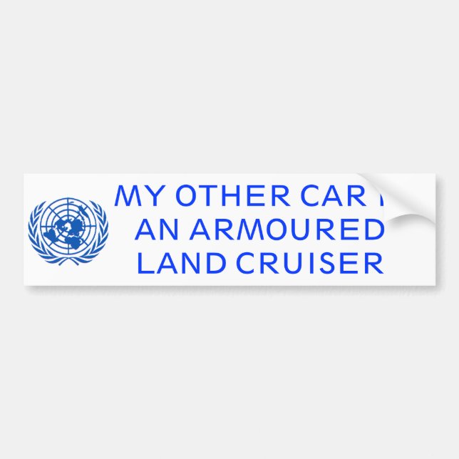Armoured Land Cruiser Bumper Sticker (Front)
