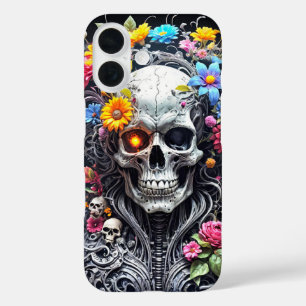 Armoured skull with flower cover