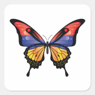 Armrnia Swallowtail Butterfly Flag Sticker