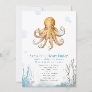 Arms Full Hearts Fuller Nautical Baby Shower Boy Invitation