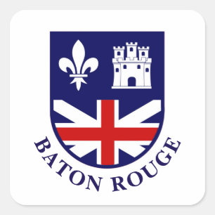 Arms of Baton Rouge, Louisiana Square Sticker