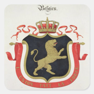 Arms of the Belgian Royal Family, from a collectio Square Sticker