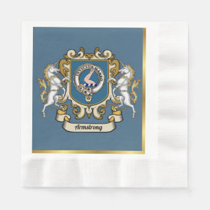 Armstrong Clan Badge Blue Personalised Napkin