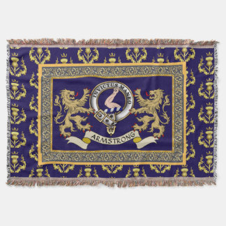 Armstrong Clan Badge Blue Throw Blanket
