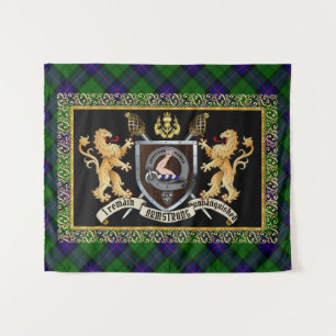 Armstrong Clan Badge & Motto w/Lions Tapestry