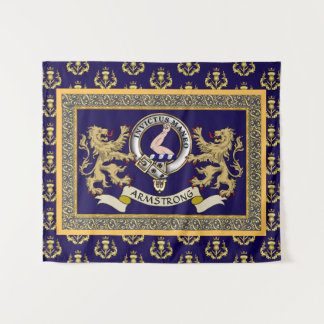 Armstrong Clan Badge Personalised Blue Tapestry