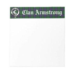 Armstrong Clan Crest Badge & Tartan Notepad