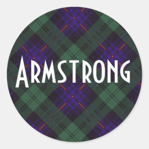 Armstrong clan Plaid Scottish tartan Classic Round Sticker