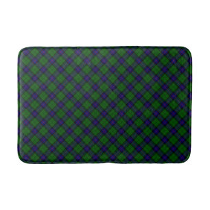 Armstrong clan tartan blue green plaid bath mat