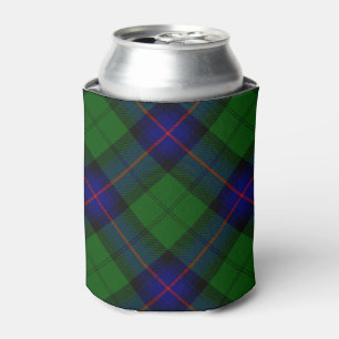 Armstrong clan tartan blue green plaid can cooler