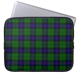 Armstrong clan tartan blue green plaid laptop sleeve