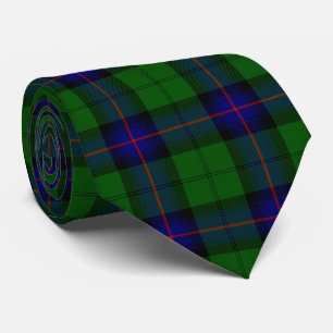 Armstrong clan tartan blue green plaid tie