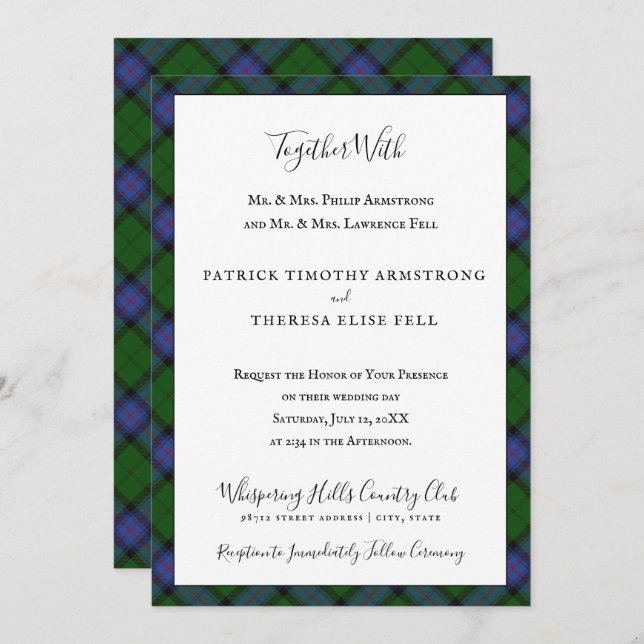 Armstrong Clan Tartan Scottish Plaid Invitation (Front/Back)