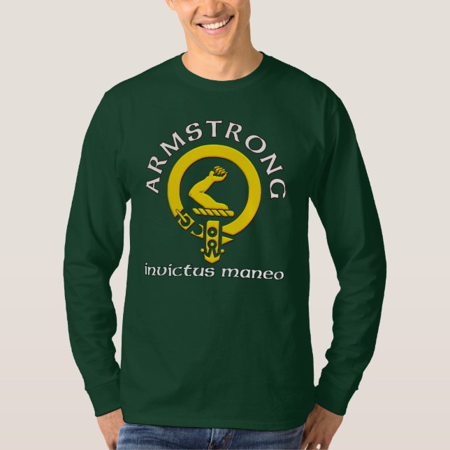 Armstrong Coat of Arms Invictus Maneo T-Shirt (Front)