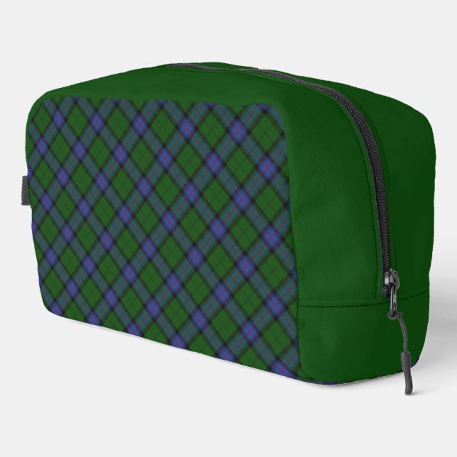 Armstrong Deep Green and Navy Scottish Highland Dopp Kit (Right Corner)