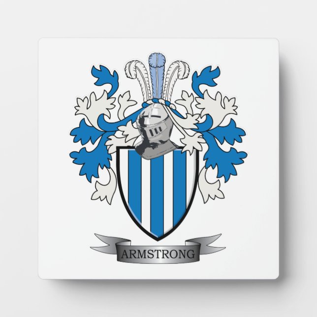 Armstrong Family Crest Coat of Arms Plaque (Front)