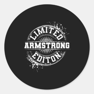 Armstrong Funny Surname Family Tree Birthday Reuni Classic Round Sticker