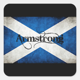 armstrong grunge flag square sticker