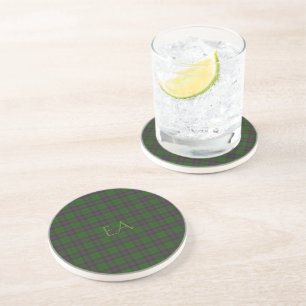 Armstrong Official Clan Tartan with your initials Coaster