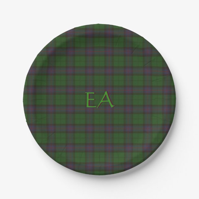 Armstrong Official Clan Tartan with your initials Paper Plate (Front)