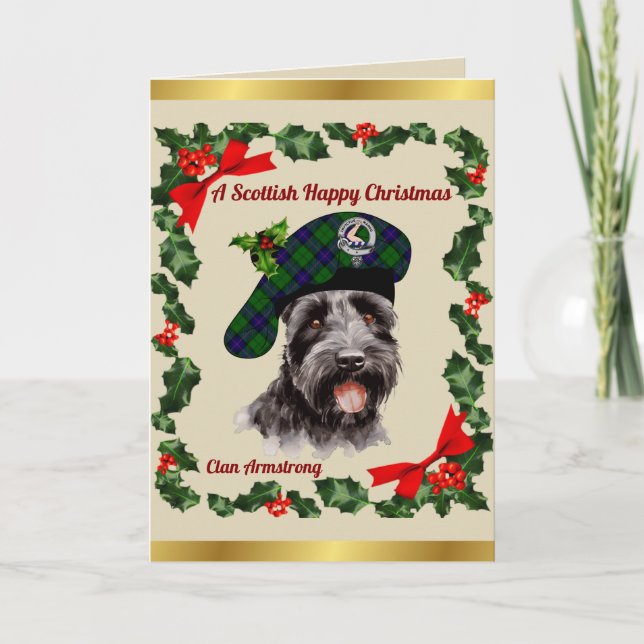 Armstrong Scottie Dog Personalised Xmas Card (Front)
