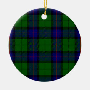 Armstrong tartan blue and green plaid ceramic tree decoration