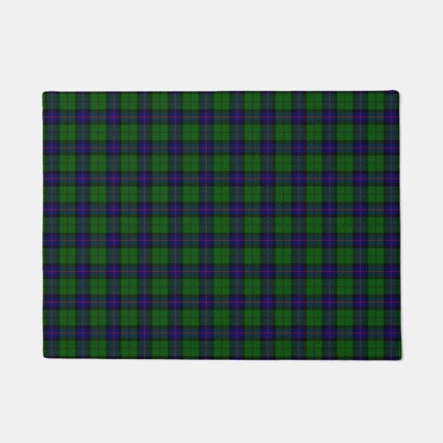 Armstrong tartan blue and green plaid doormat (Front)