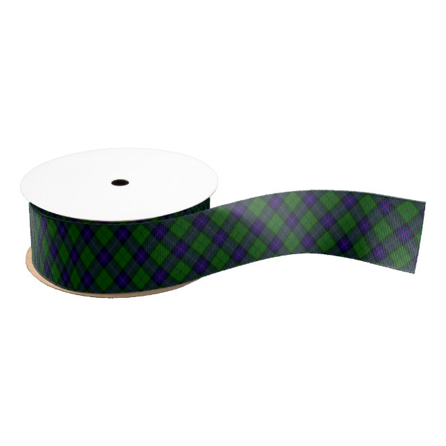 Armstrong tartan blue and green plaid grosgrain ribbon (Spool)