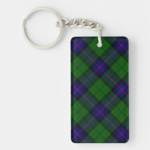 Armstrong tartan blue and green plaid key ring