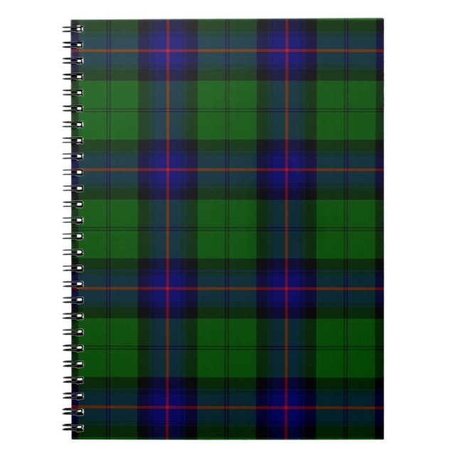 Armstrong tartan blue and green plaid notebook (Front)