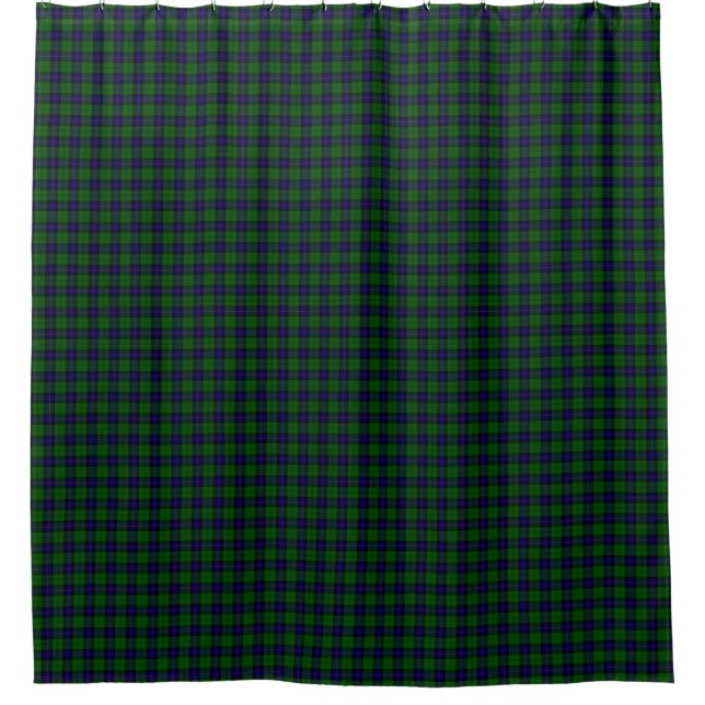 Armstrong tartan blue and green plaid shower curtain (Front)