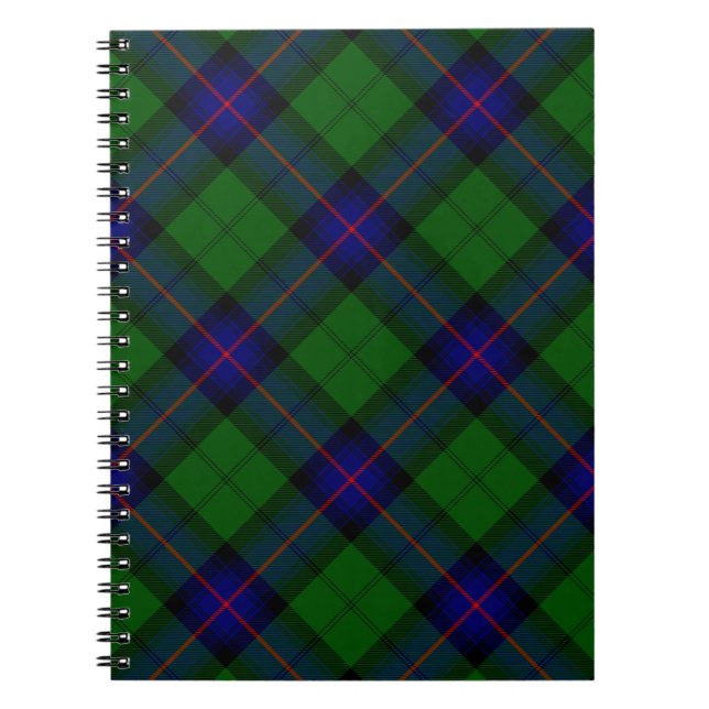Armstrong tartan blue and green plaid spiral notebook (Front)