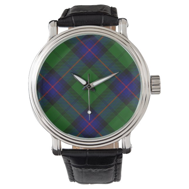 Armstrong tartan blue and green plaid watch (Front)