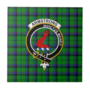 Armstrong Tartan, Clan Badge and Motto Tile