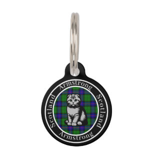 Armstrong Tartan & Scottish Kitty Personalised  Pet Tag