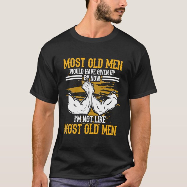Armwrestling Old Men Arm Wrestling T-Shirt (Front)