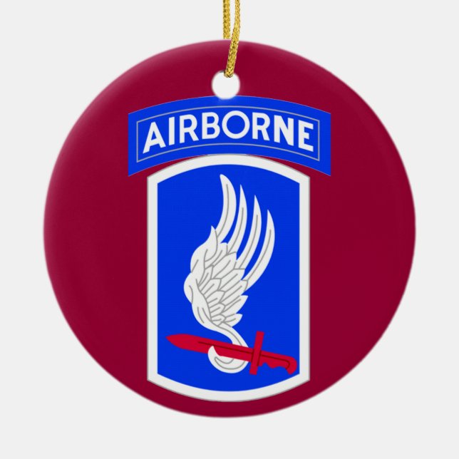 Army 173rd Brigade Combat Team Ceramic Tree Decoration (Front)