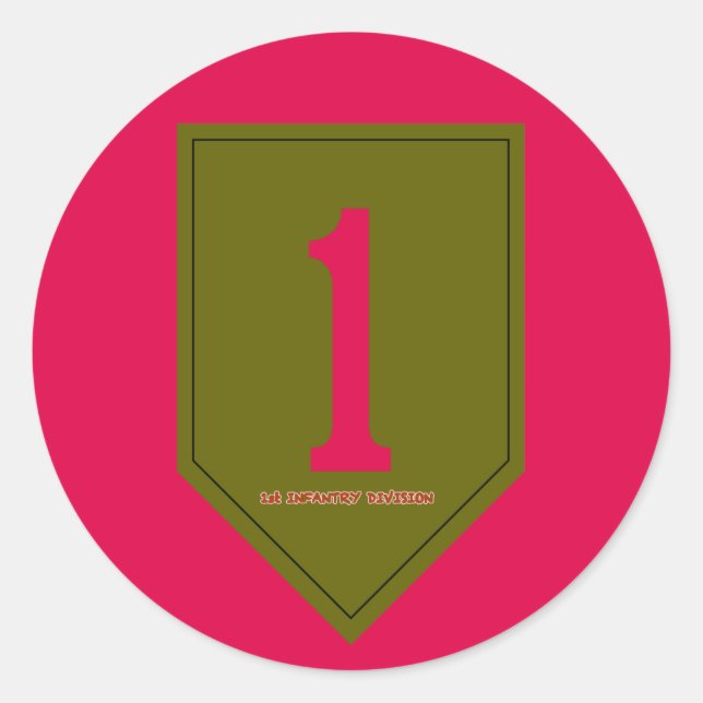 Army 1st Infantry Division Classic Round Sticker (Front)