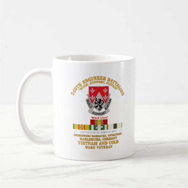 Army - 249th Engineer Bn - Karlsruhe, Germany w V Coffee Mug (Left)