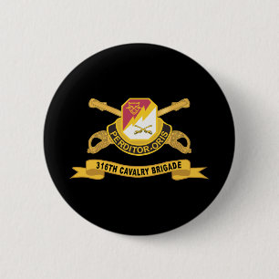 Army - 316th Cavalry Brigade - DUI w Br - Ribbon 6 Cm Round Badge