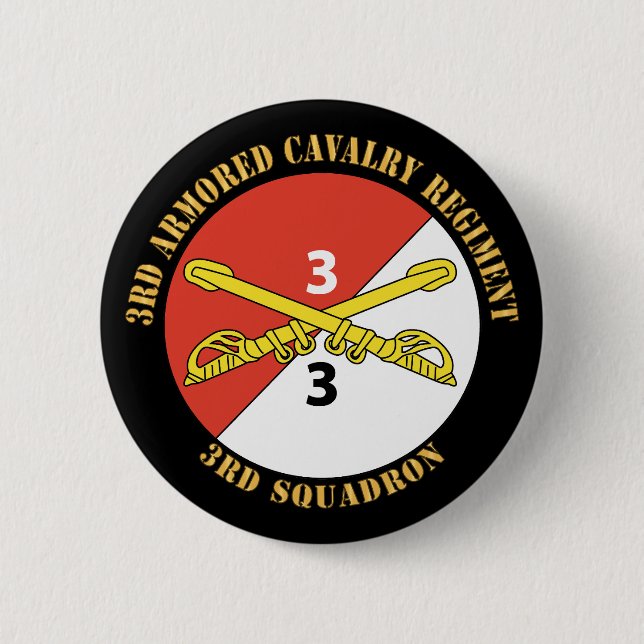 Army - 3rd Squadron - 3rd Armoured Cavalry Regimen 6 Cm Round Badge (Front)
