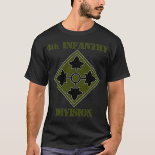 Army 4th Infantry Division Subdued Unit Patch Grun T-Shirt